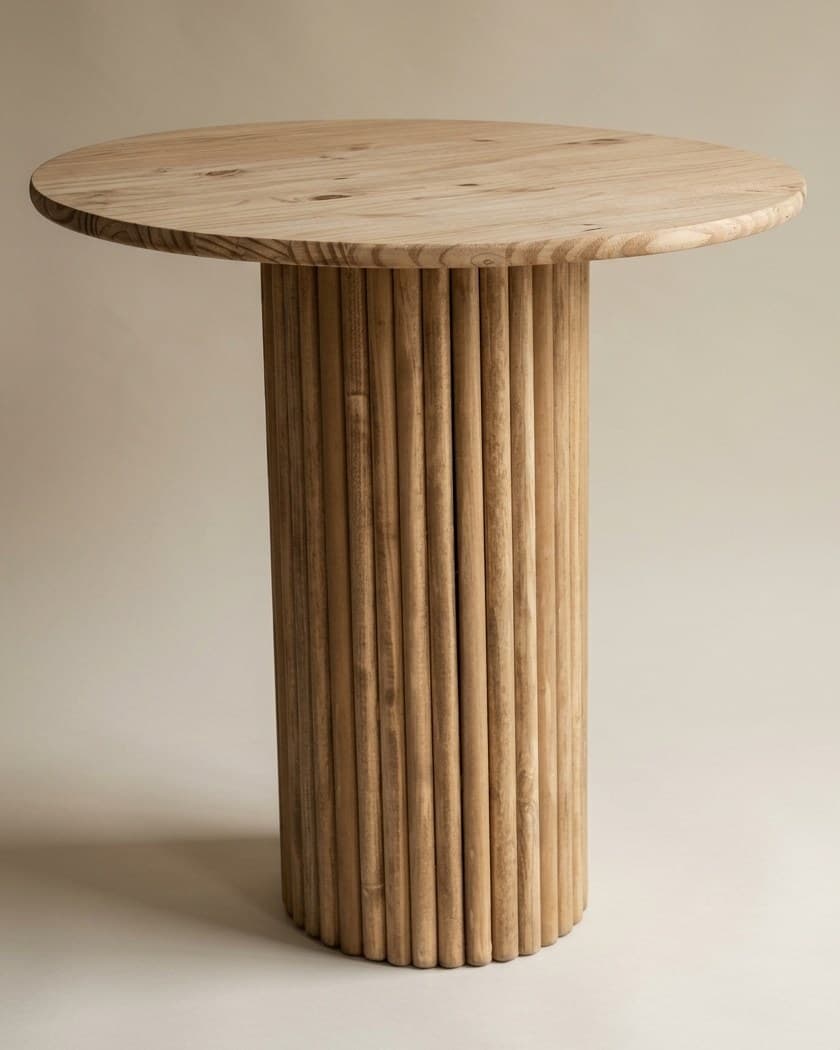 Oak Ribbed Cocktail Table