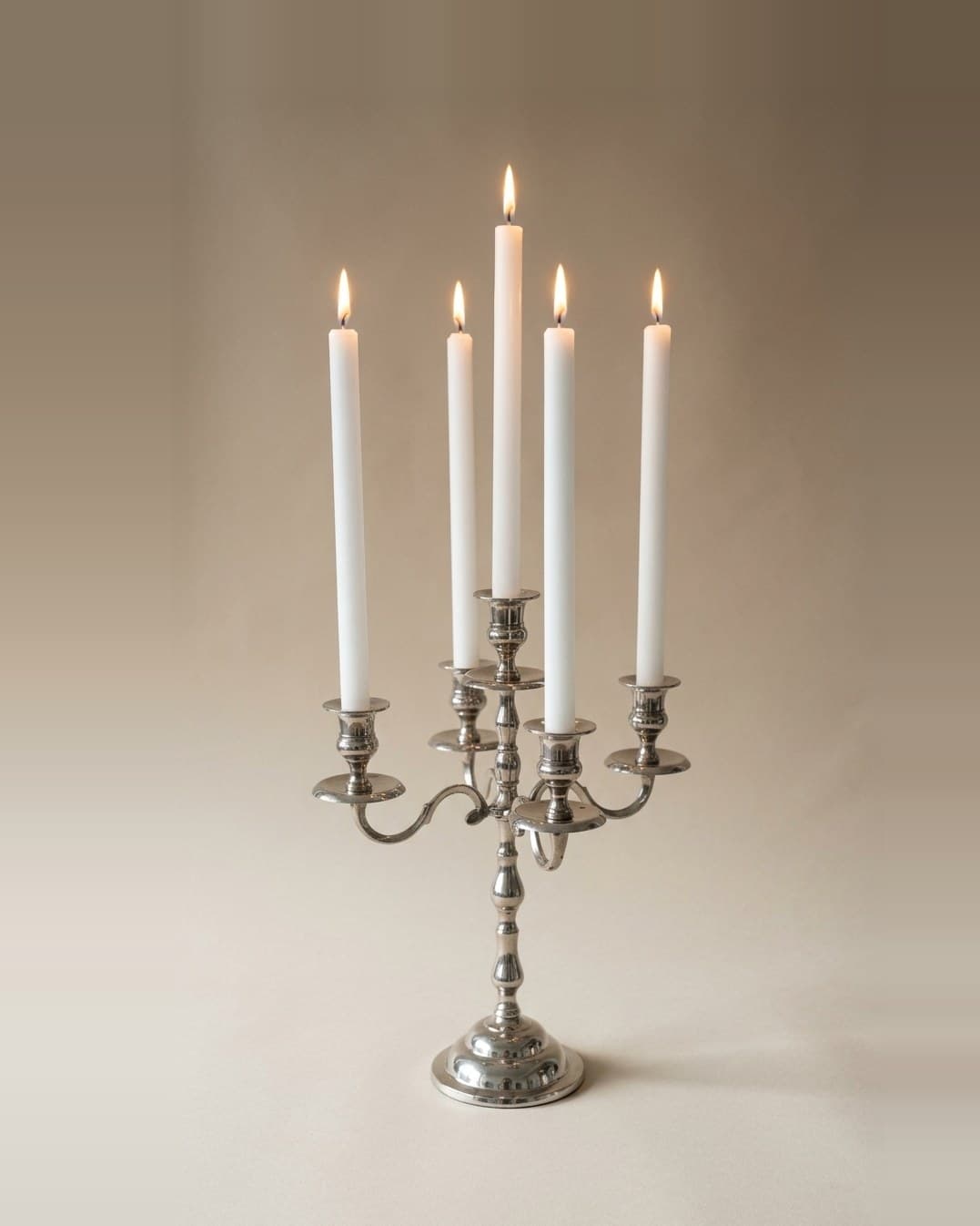 5 Arm Silver Candle Holder