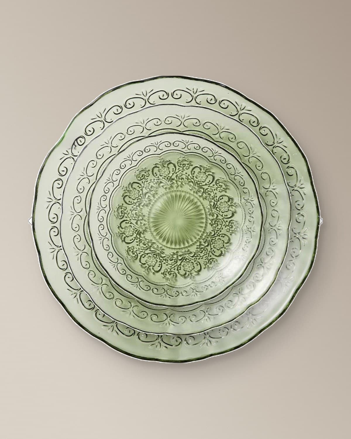 The Crystal Moss collection: Crystal Moss Dinner Plate, Crystal Moss Salad Plate