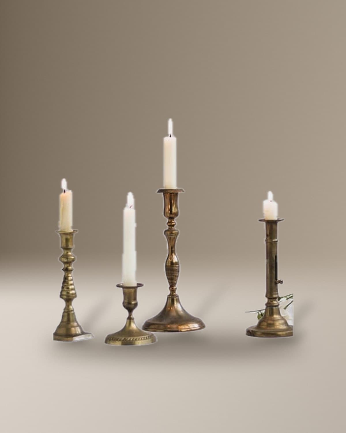 Assorted Brass Candle Holders (3in. dia)