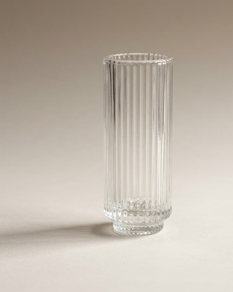 Ribbed Tall Tealight Candle Holder