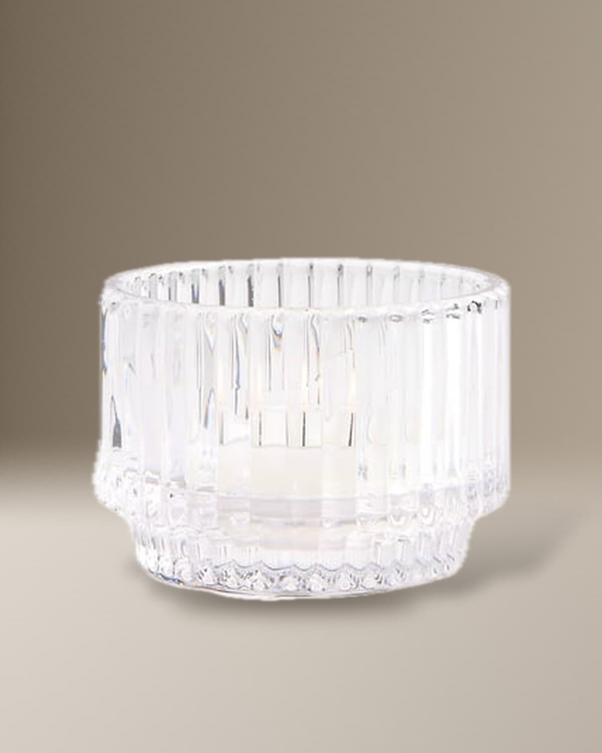 Ribbed Tea Light Candle Holder (1.5in. tall)