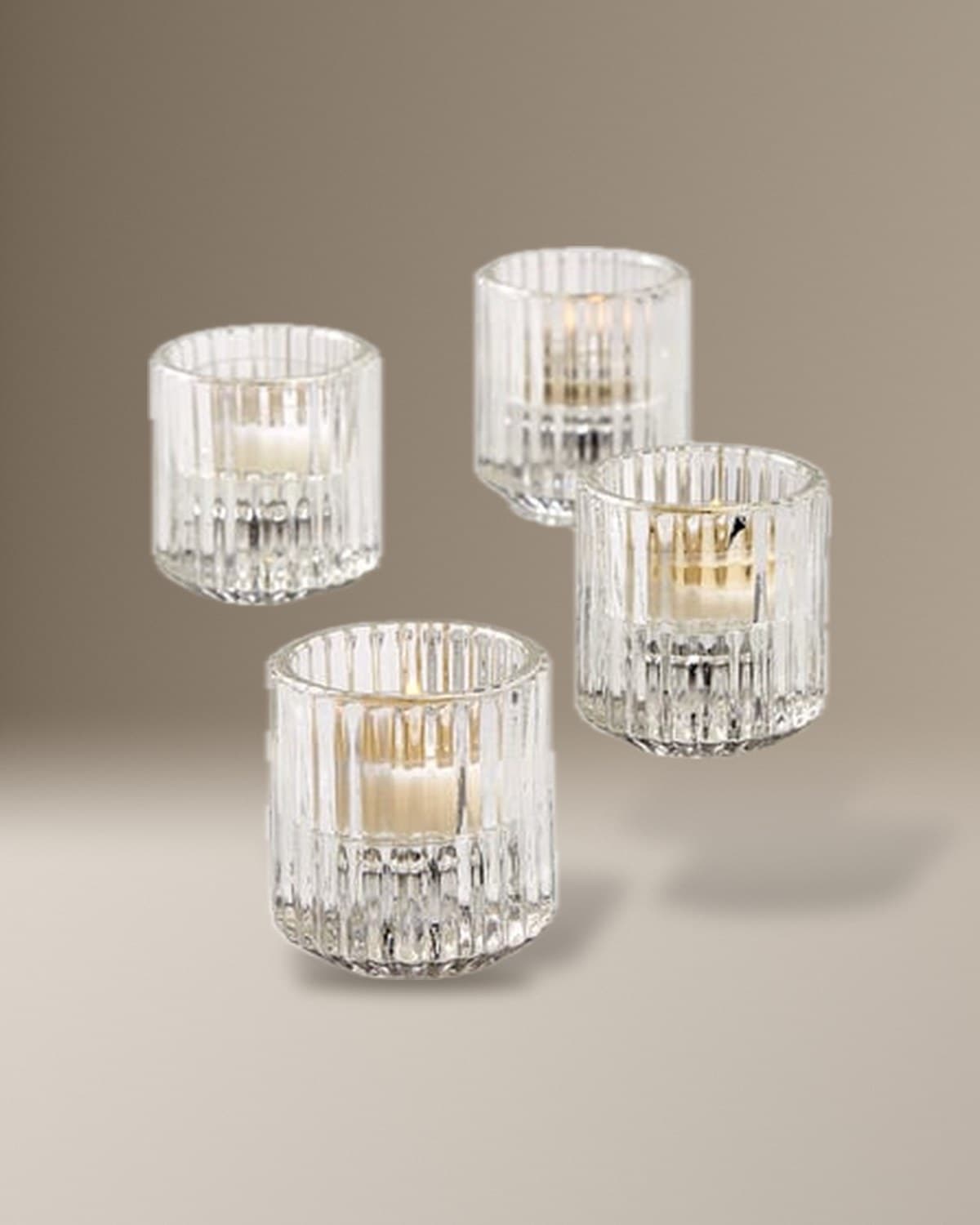 Ribbed Tea Light Candle Holder (2.5in. tall)