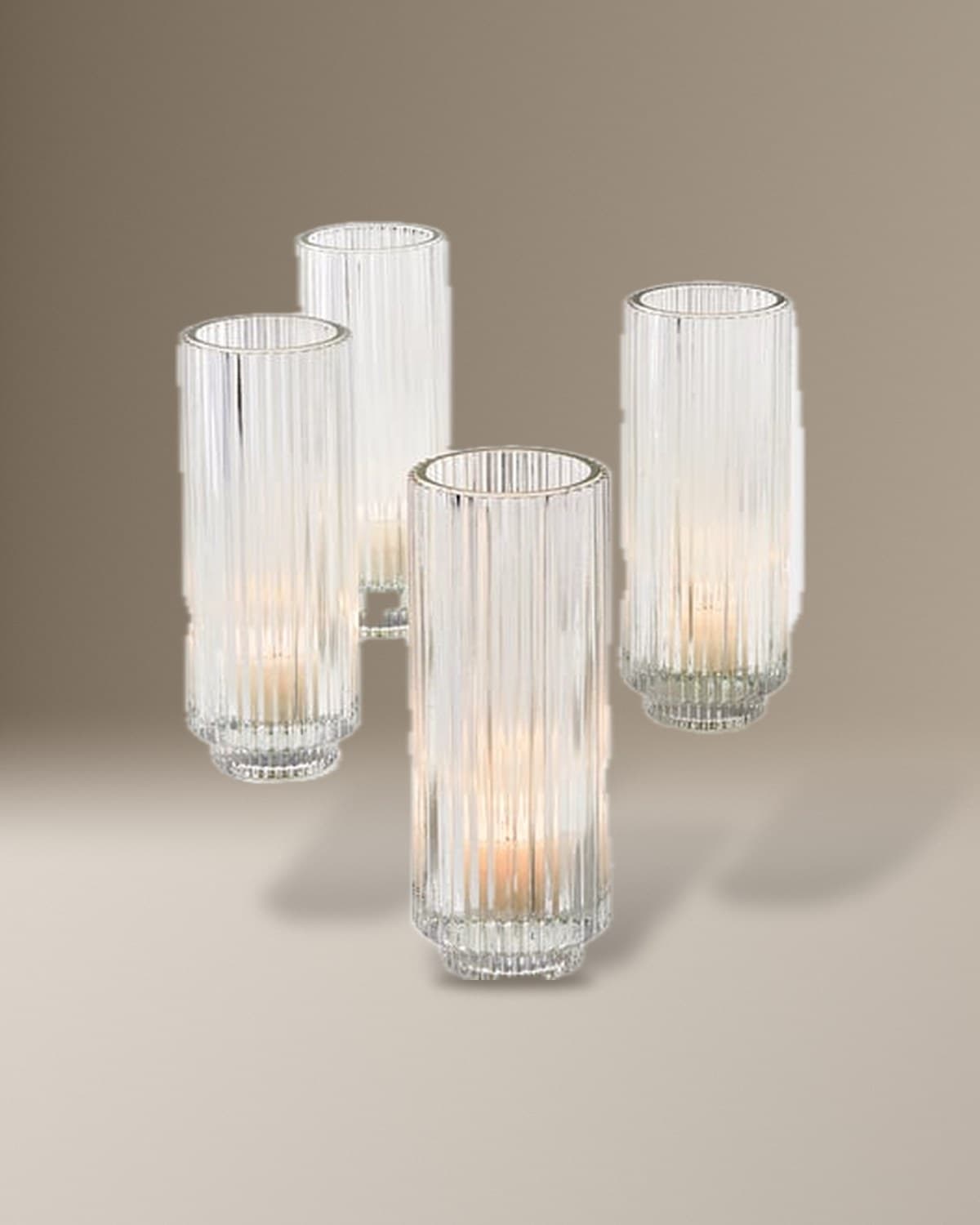 Ribbed Tea Light Candle Holder (6in. tall)