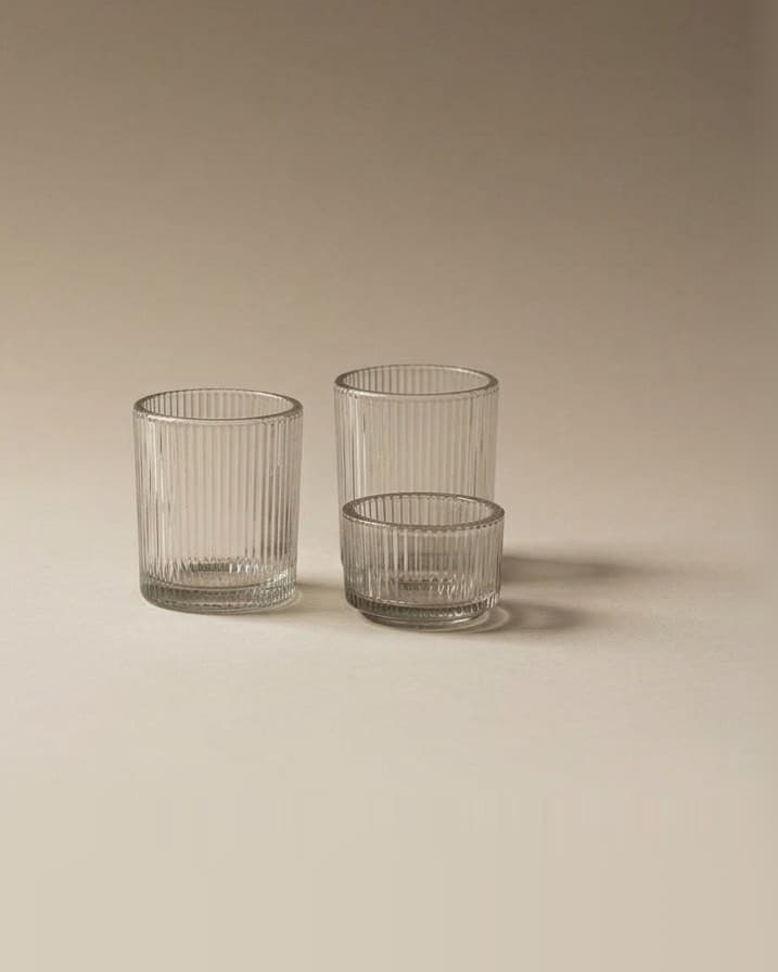 Ribbed Tealight Candle Holders
