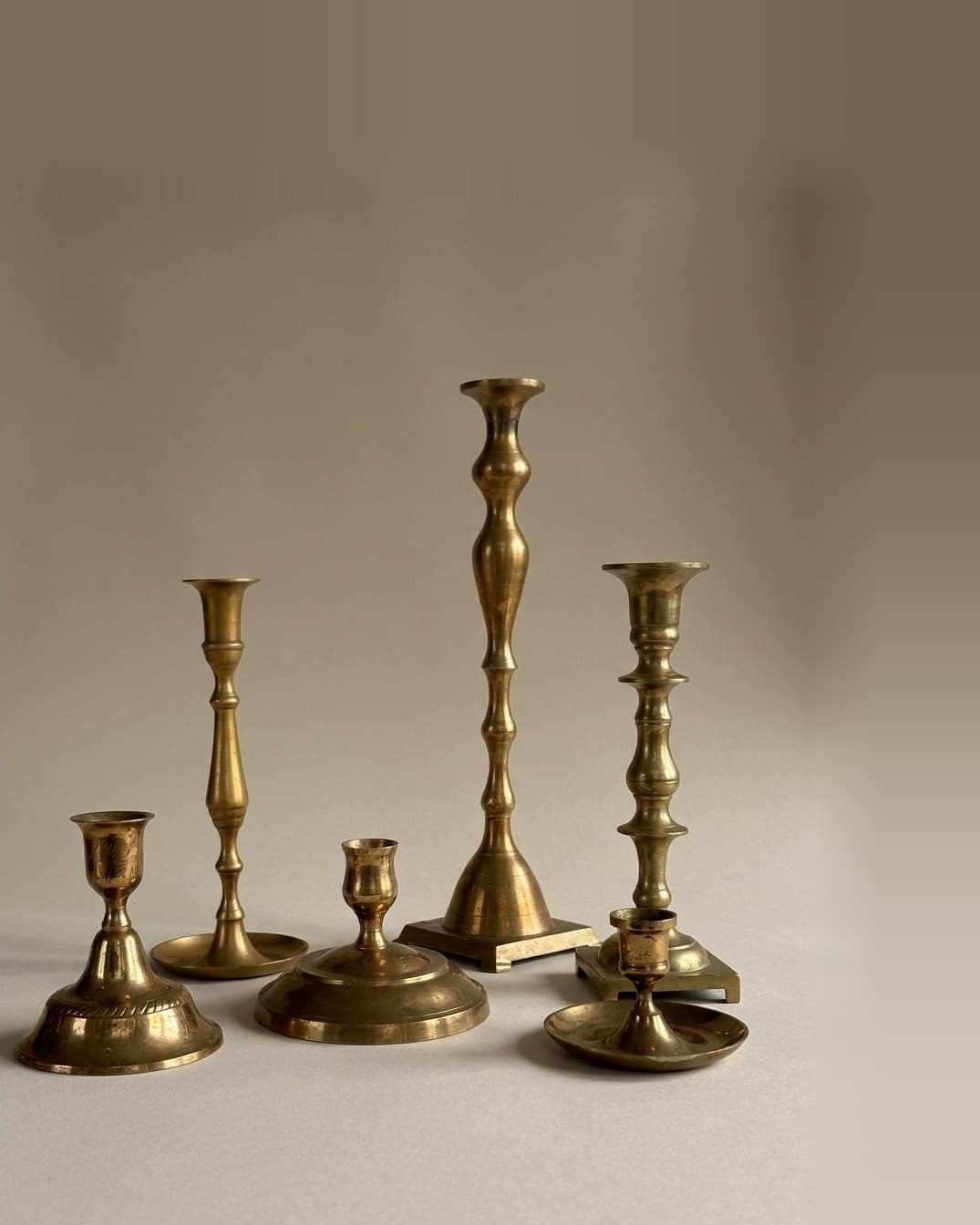 Vintage Brass Candle Holders