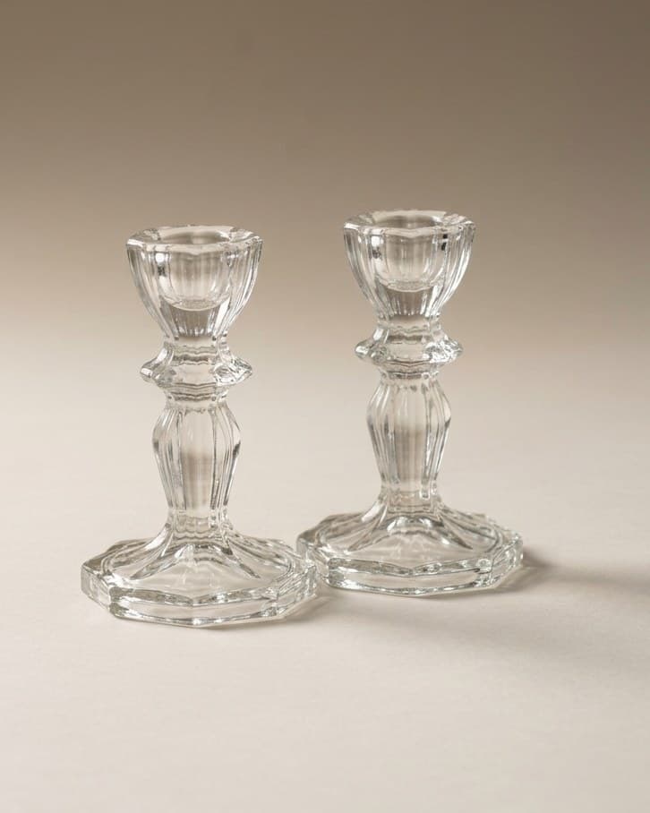 Vintage Clear Candle Holders