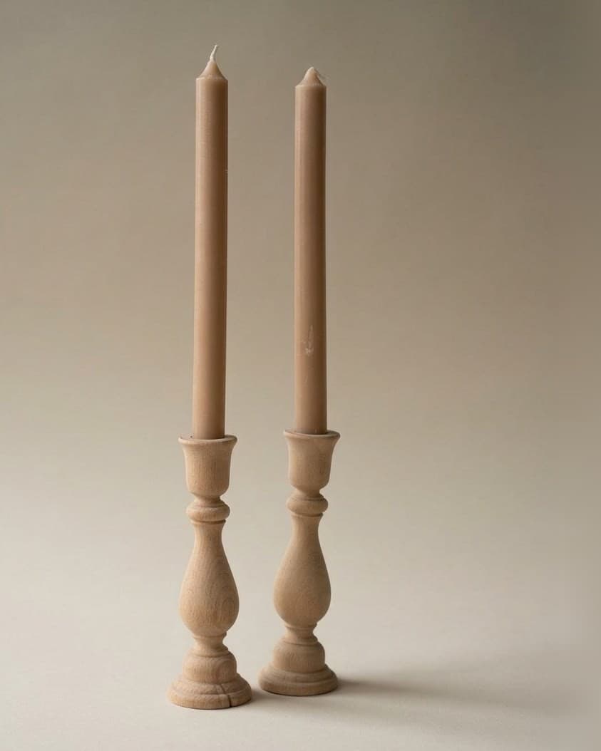 Vintage Wood Candle Holder