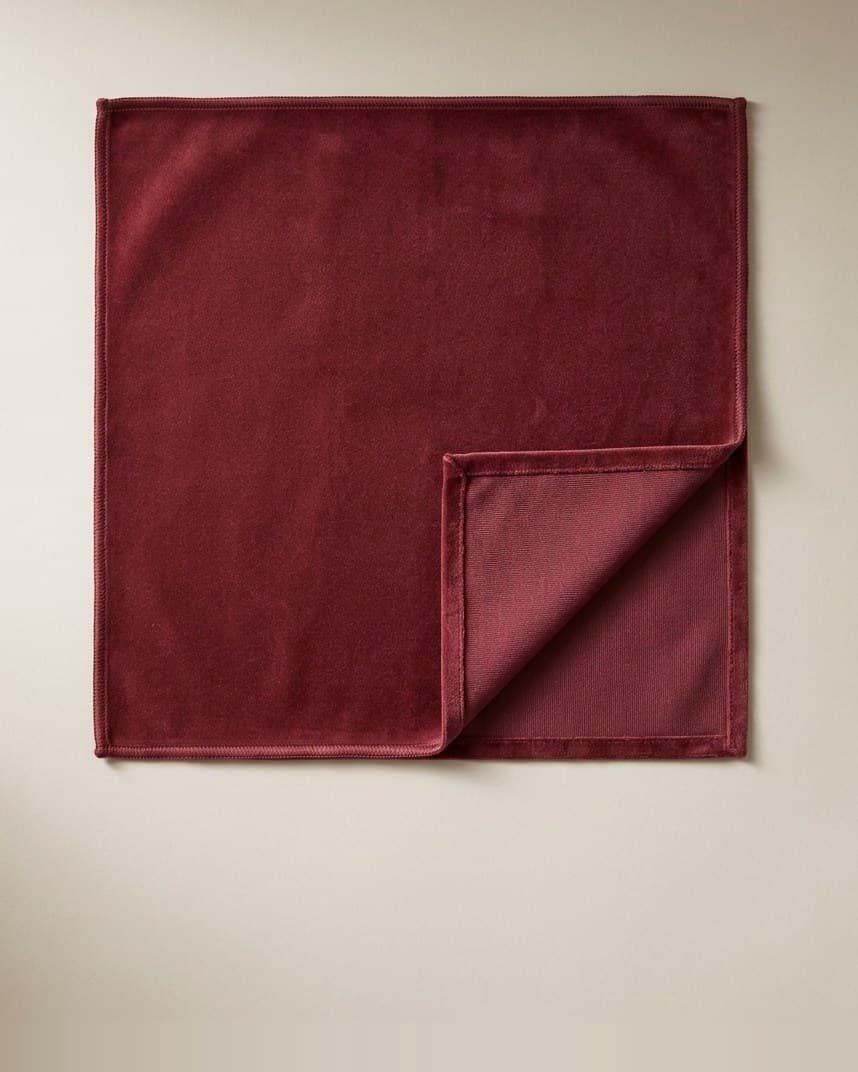 Cherry Burgundy Velvet Napkin