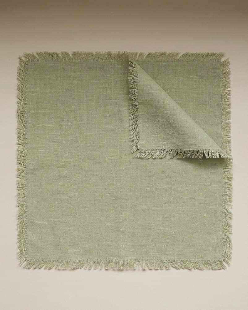 Sage Fringe Napkin